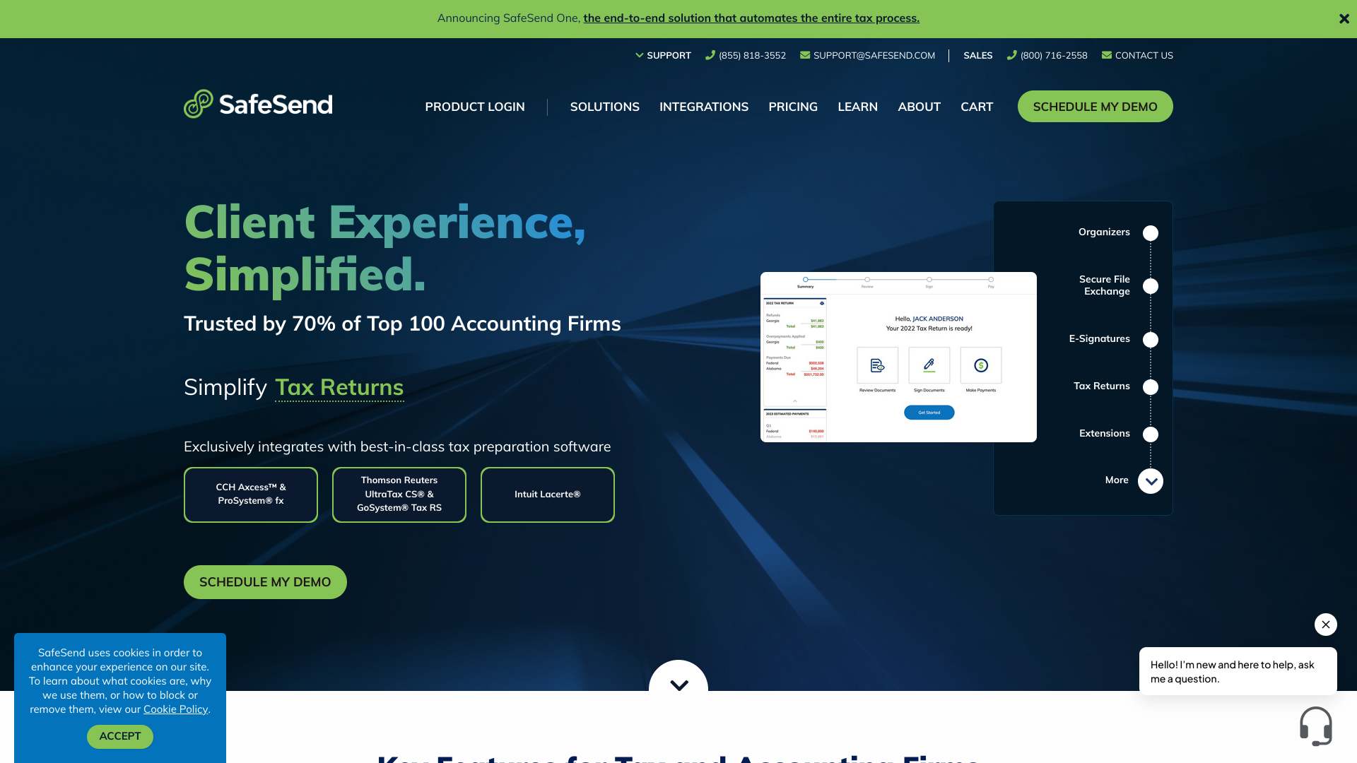 Screenshot of SafeSend One