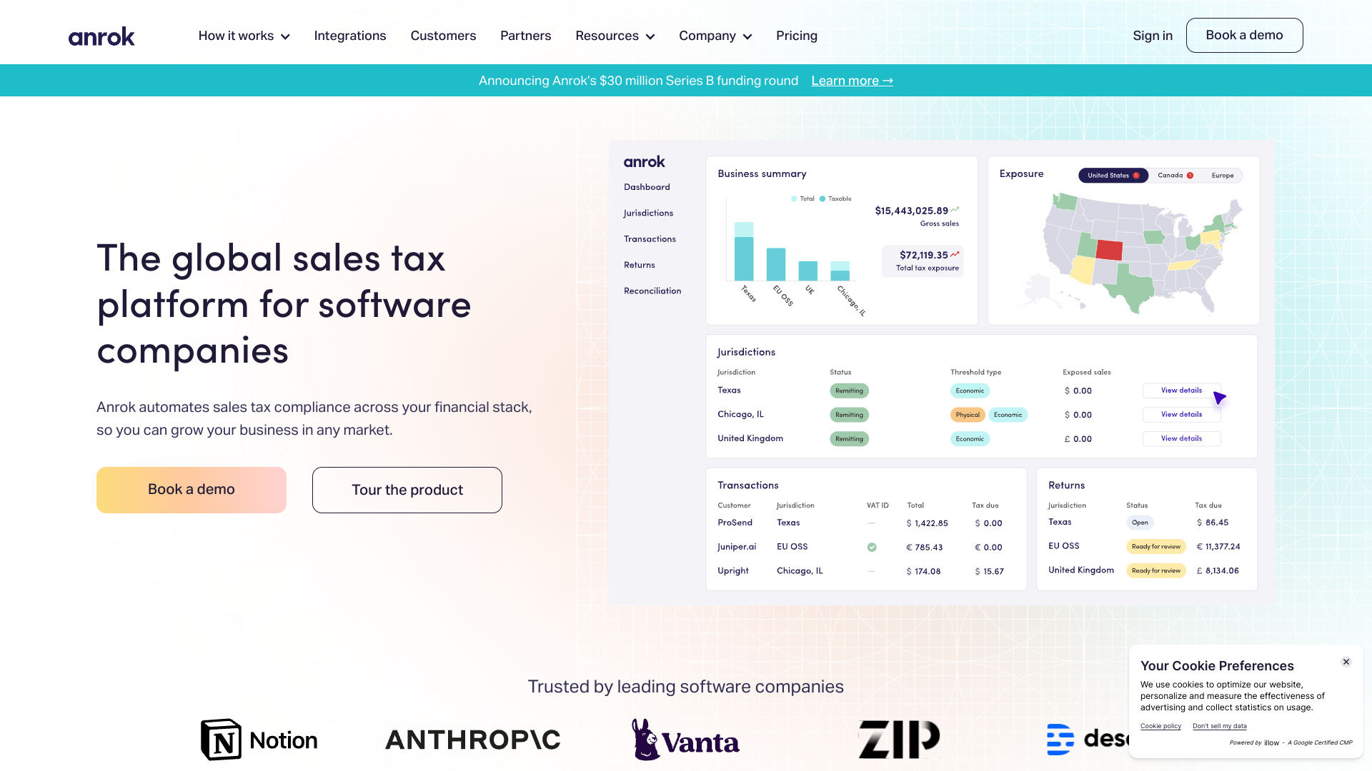 Screenshot of Anrok