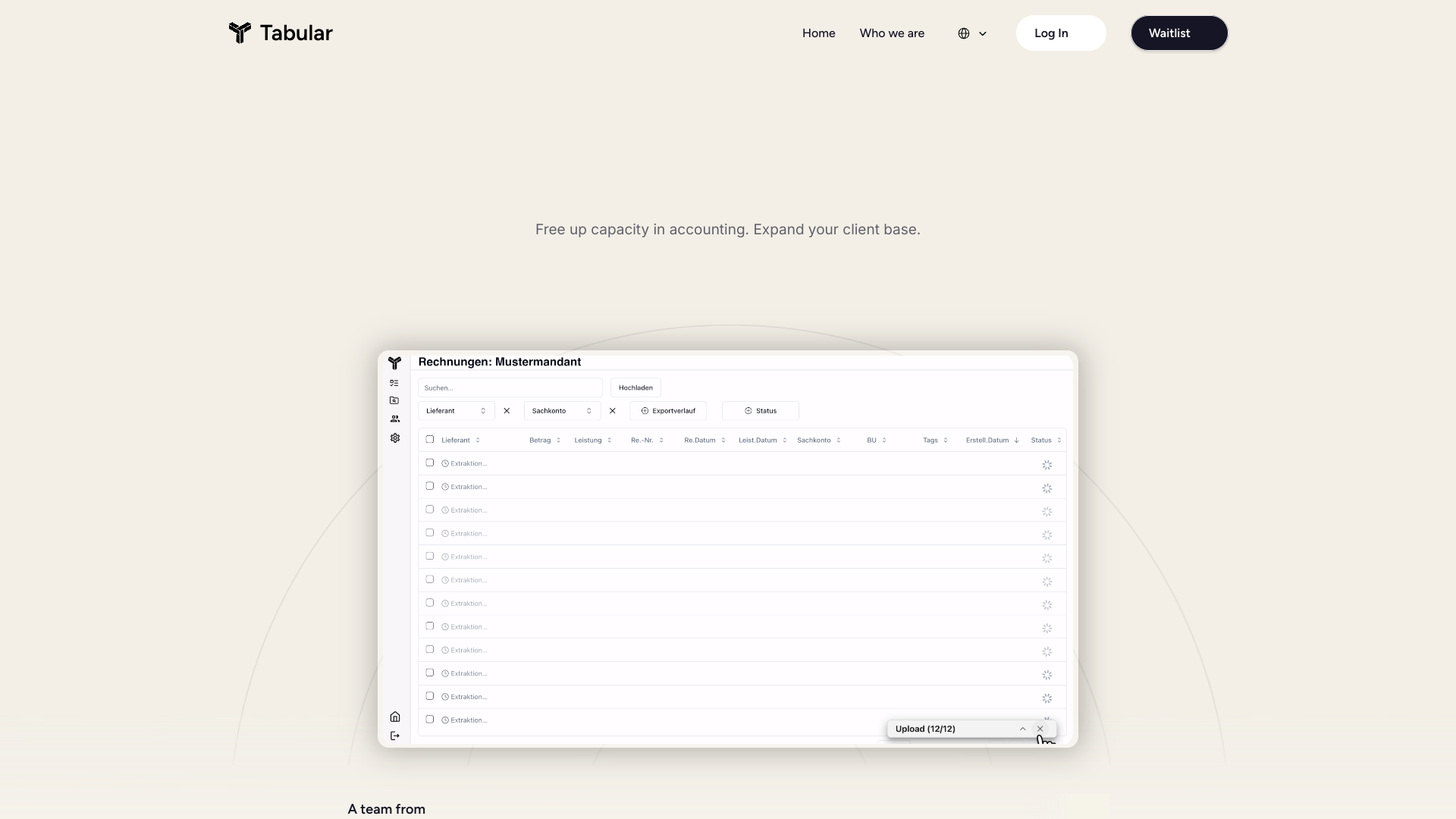 Screenshot of Tabular